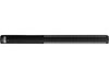 This is a photo of the Sanken CS-2 microphone. It is a side view and the microphone is black. Shown on white background.