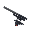 This is a photo of the Sanken CSS-5 microphone. It is shown at an angle on a side view. It is being held in place by a separate piece of black equipment