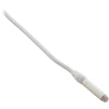 This is a photo of the Sanken COS-11D R/RM microphone shown in the colour white. The microphone is shown on its side with the lead showing too.